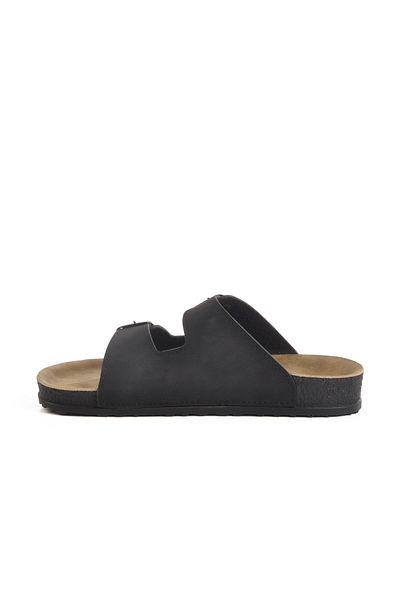 AYAKMOD Black Lightweight Double Striped Anatomical Women's Slippers 20-972 Z