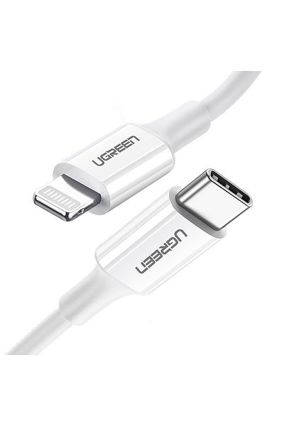 Ugreen Kabel przewód MFi USB-C - iPhone Lightning 20W 3A 0.25m - biały