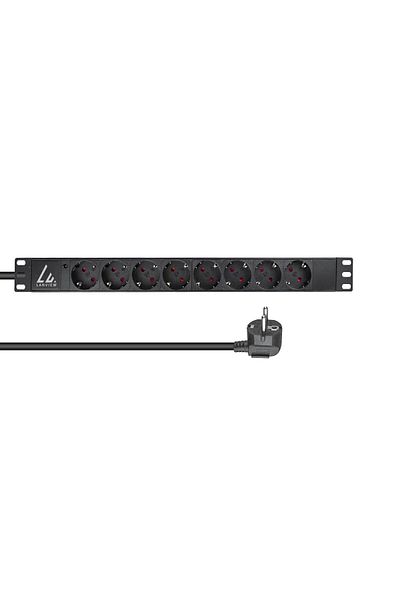 Inna marka Listwa zasilająca Lanview 19", montaż rack 1U, 16A, 8 gniazd Schuko typ F, kabel 2m