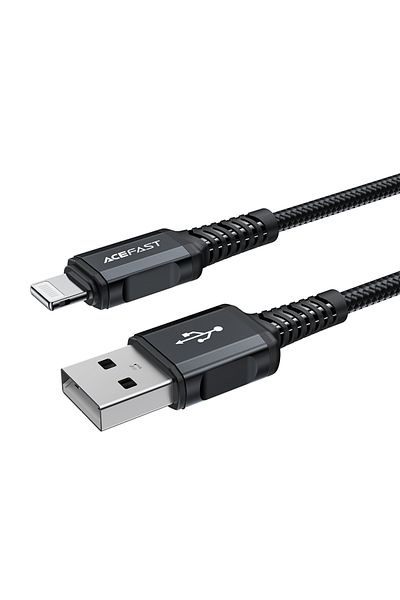 Acefast Cablu MFI pentru iPhone USB - Lightning 2.4A 1.8m Negru