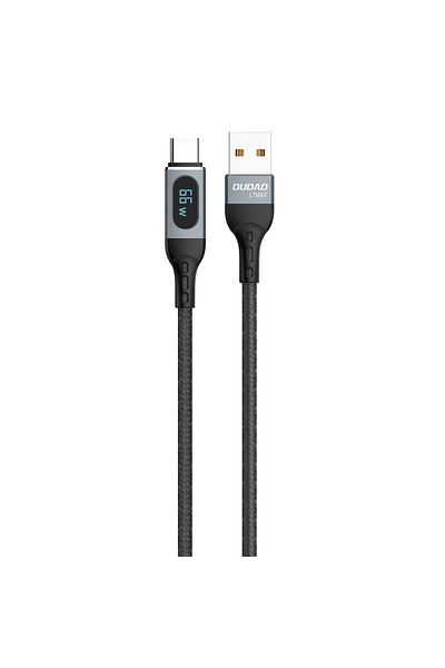 DUDAO Cablu USB - USB-C încărcare rapidă display PD 66W 1m negru