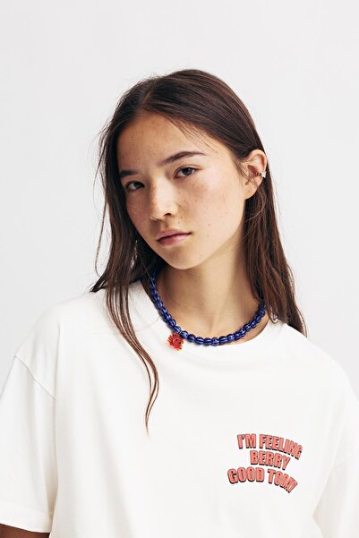 Pull & Bear Berry yazılı t-shirt