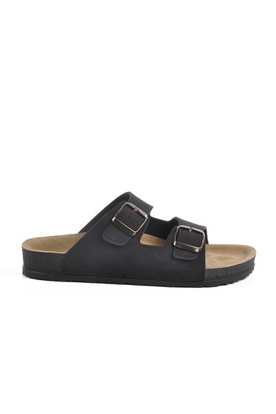 AYAKMOD Black Lightweight Double Striped Anatomical Women's Slippers 20-972 Z