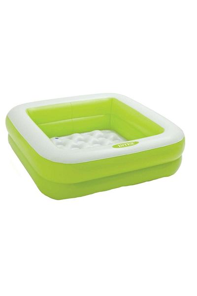 Welora Square Children's Swimming Pool, Intex, water capacity 57 L, size 86x86x25cm, green-white