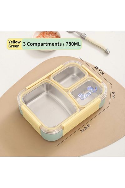 istanbulay Lunch Box for Kids and Boys - 304 Stainless Steel | Multi-Compartment | Leak-Proof | Attractive Design