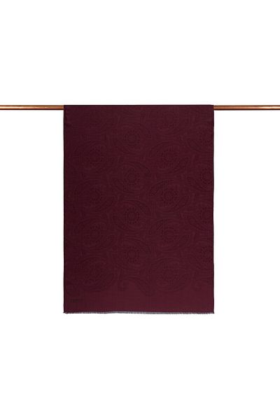 ipekevi Four Seasons Burgundy Blue Patterned Shawl