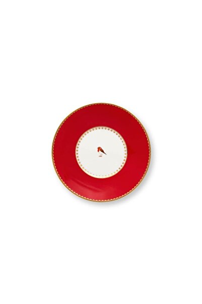 Pip Studio Espresso cup with saucer, Pip Studio, 125ml, Stripes Red and Pink, Love Birds collection