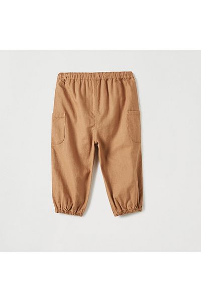 giggles Solid Cargo Joggers with Drawstring Closure and Pockets