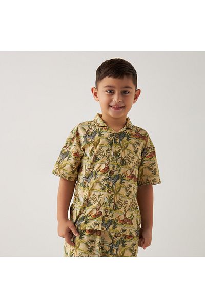 Juniors Safari Print Shirt and Shorts Set
