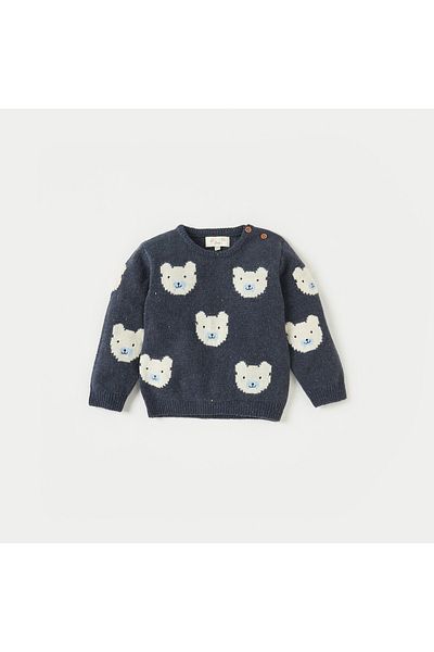 Juniors 2-Piece Bear Print Sweater and Joggers Set