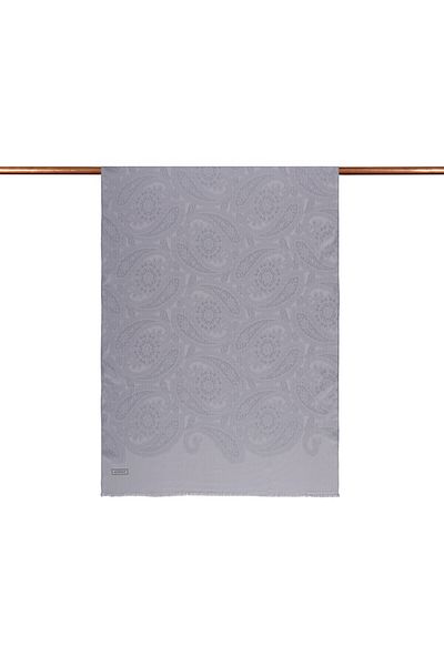 ipekevi Four Seasons Ice White Sky Blue Patterned Shawl