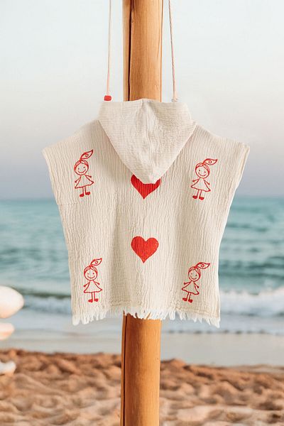 VAROL Organic 100% Cotton Muslin Children's Poncho - Lovely