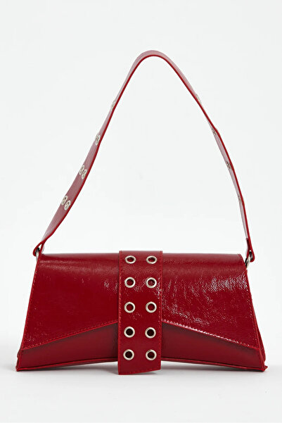 BAGGO Kadın Asimetrik Zımbalı Baget Çanta Kate