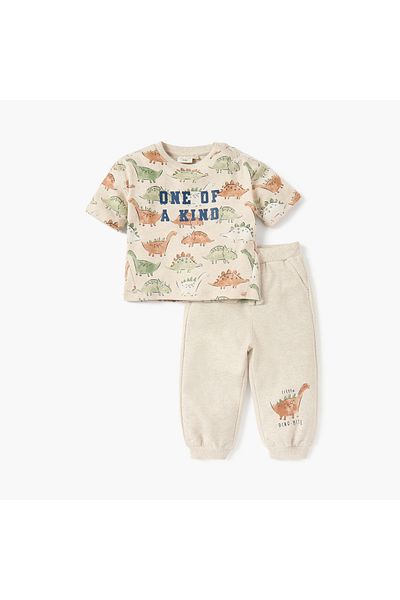 Juniors Dinosaur Print T-shirt and Joggers Set