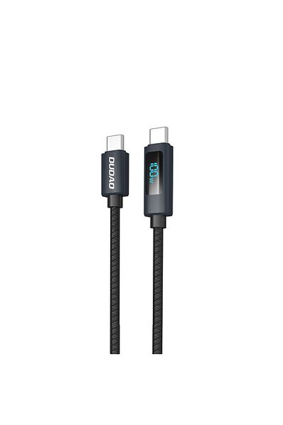 DUDAO Kabel przewód L7C USB-A - USB-C 100W z wyświetlaczem LED 1m - czarny
