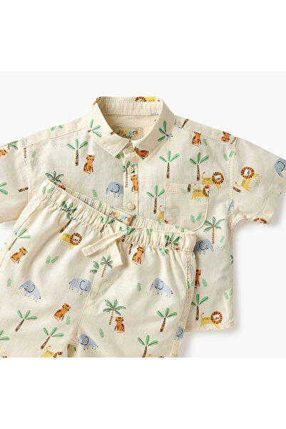 Juniors Printed Shirt and Shorts Set