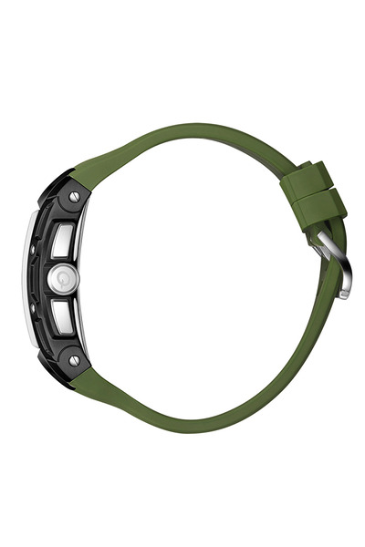 Quantum Hng1161.655 Men's Chronograph Wrist Watch |   Dark Green Silicone Cord, Sporty Design