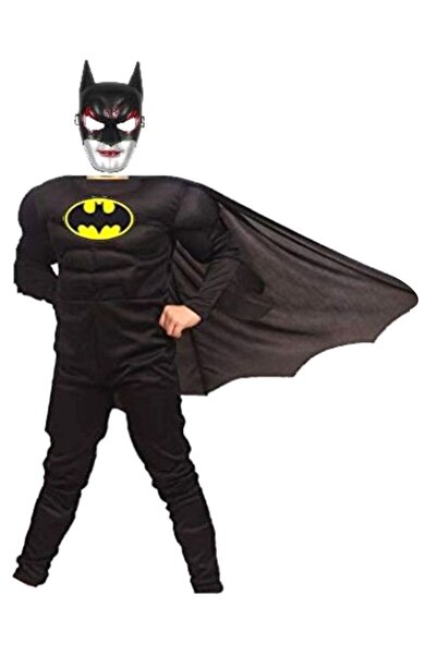 Fancydresswale زي باتمان عضلي قابل للتنفس وذو تفاصيل دقيقة مع قناع وعباءة للأ...