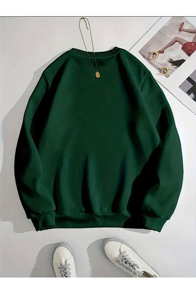 herkesemoda Φούτερ με λεπτομέρεια εκτύπωσης Eiffel Crew Neck με Fleece εσωτερικά