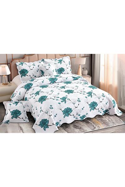 CHIRASO Fine Cotton Duvet Cover Set, Duvet Cover 230x250cm, 2 Pillowcases 60x80cm, 2 Pillowcases 55x55cm