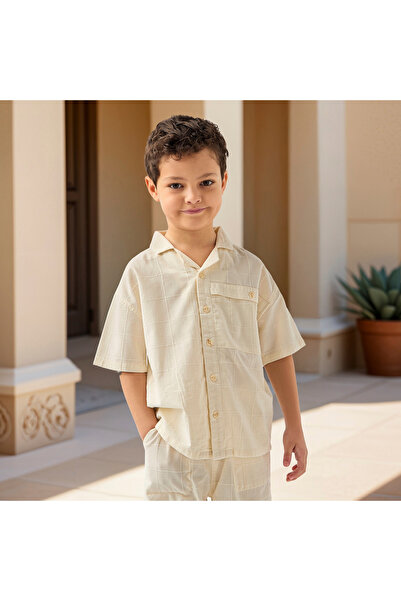 Juniors Checked Short Sleeves Shirt and Shorts Set