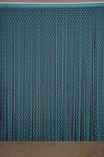AKÇA TEKSTİL Small Pointed Model Turquoise Color Ready Ready Rope Curtain 300*270 cm