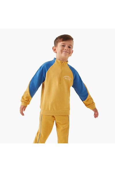 Juniors Slogan Print Long Sleeves Sweatshirt and Joggers Set