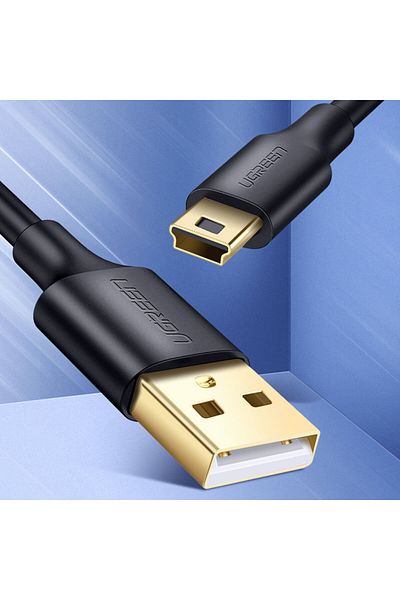 Ugreen Kabel przewód USB - mini USB 5-pinowy pozłacany 0.5m czarny