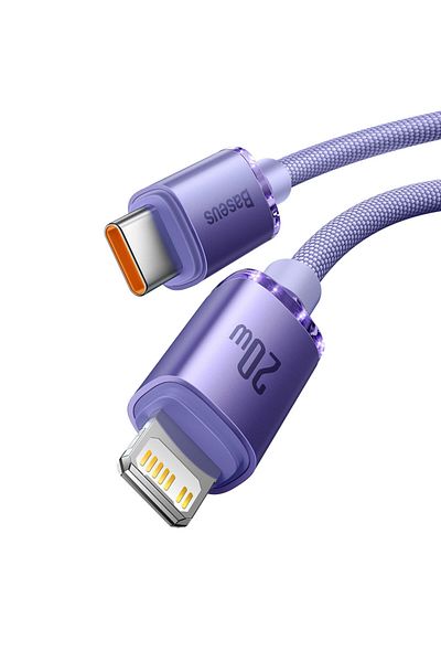 Baseus Kabel przewód do szybkiego ładowania i transferu danych USB-C Iphone Lightning 20W 1.2m fioletowy