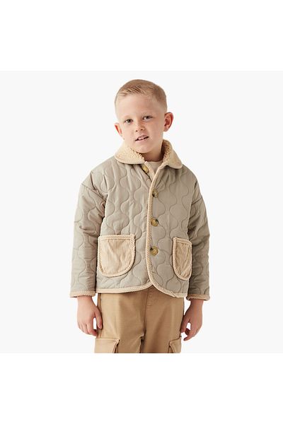 ELIGO Quilted Heavy Jacket with Collar and Pockets