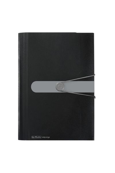 Herlitz Dosar extensibil, format A4, material PP, închidere cu nasture elastic, indexat cu 12 compartimente, culoare negru