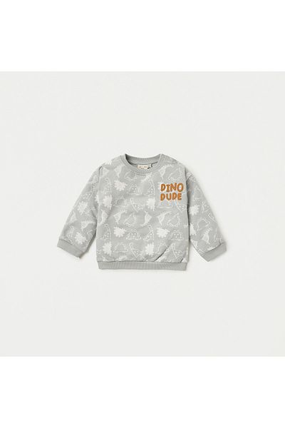 Juniors All-Over Dinosaur Print Sweatshirt and Joggers Set