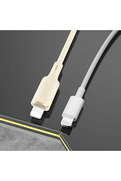 DUDAO Cablu iPhone ranforsat SR USB-A - Lightning 5A 1m bej