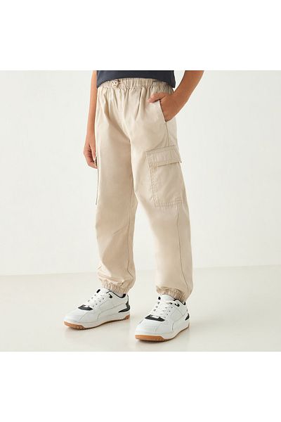 Juniors Solid Joggers with Pockets and Elasticated Waistband
