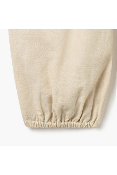 giggles Solid Joggers with Schiffli Detail Pockets and Elasticated Waistband