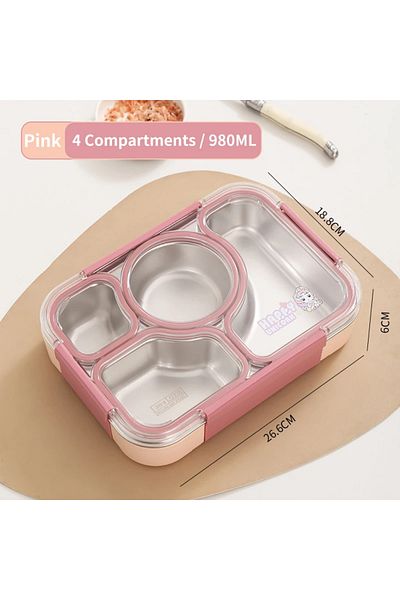 istanbulay Lunch Box for Kids and Boys - 304 Stainless Steel | Multi-Compartment | Leak-Proof | Attractive Design