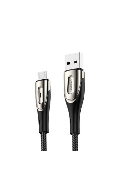 Joyroom Cablu USB-A - microUSB 3A cu indicator de încărcare, 1,2 m negru