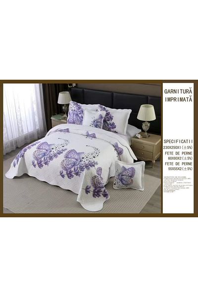 CHIRASO Fine Cotton Duvet Cover Set, Duvet Cover 230x250cm, 2 Pillowcases 60x80cm, 2 Pillowcases 55x55cm