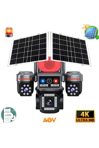 Heiman HM-890 E-SİM 4 Kameralı AOV Güneş Enerjili Kamera