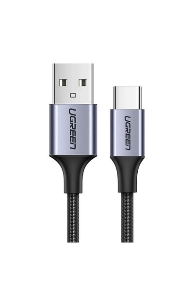 Ugreen Kabel przewód w mocnym oplocie USB - USB-C QC 3.0 3A 2m szary