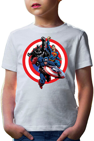 OEM Tricou copii Captain America Superman Batman Fight Around World