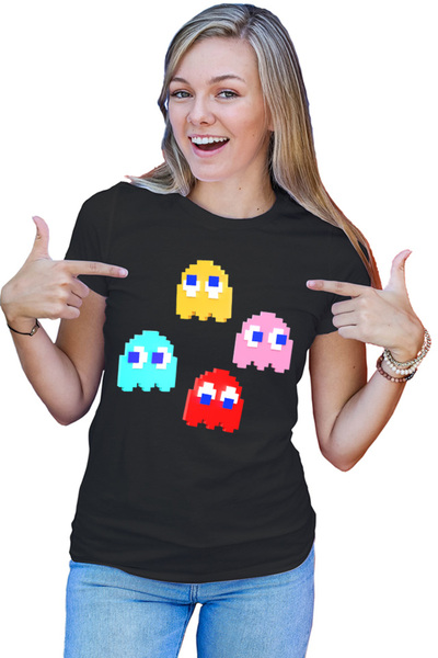 OEM Tricou Femei Pac Man Little Ghost Blinky Pinky Achievment Goal