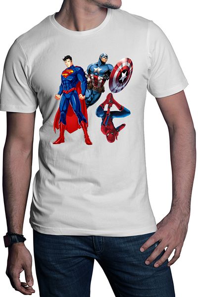 OEM Men's Superman Captain America Spiderman T-shirt