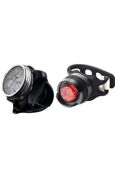 Carsons Rechargeable USB 3 LED Bicycle Light with Aluminum Body
