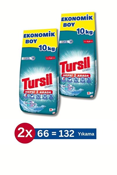 Tursil Matik Hepsi 1 Arada Toz Deterjan - 2x10 kg - 132 Yıkama - Ekonomik Boy