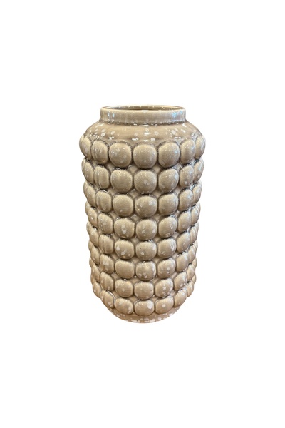 babilconcept Seramik Bej Baloncuklu Vazo