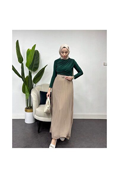 MODA TAY KADIN PİLİSELİ ŞİFON ETEK