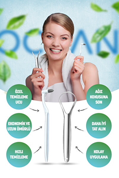 OceanCare Diş Silgisi, Diş Temizleyici Ve Parlatıcı & Dil Temizleyici Metal H...