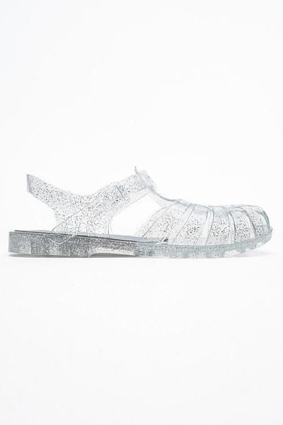 CCWAY AYAKKABI Closed Front Beach Sandals Silver Silvery