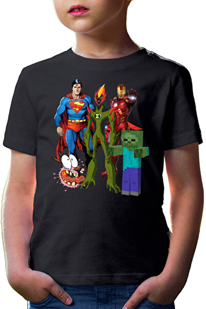 OEM Παιδικό μπλουζάκι Superman Minecraft Zombie Courage Ironman Ben10